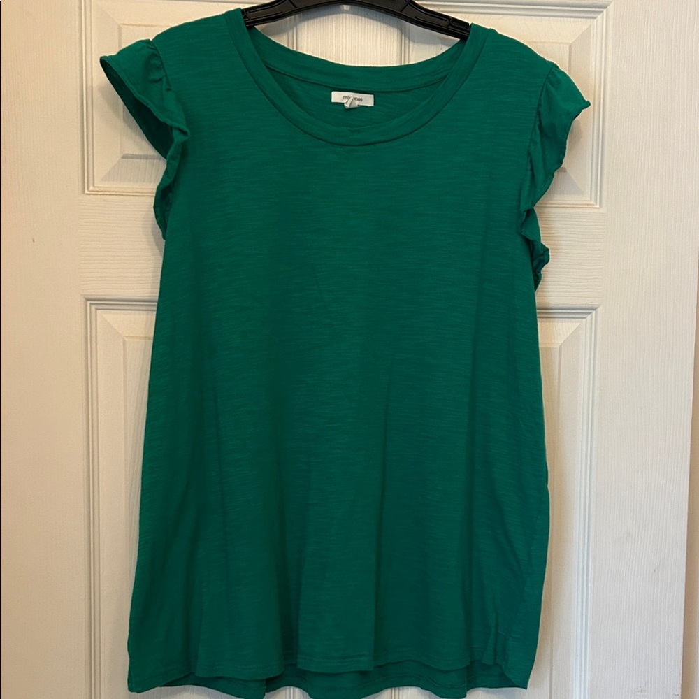 Maurices Green Ruffle Sleeve Top